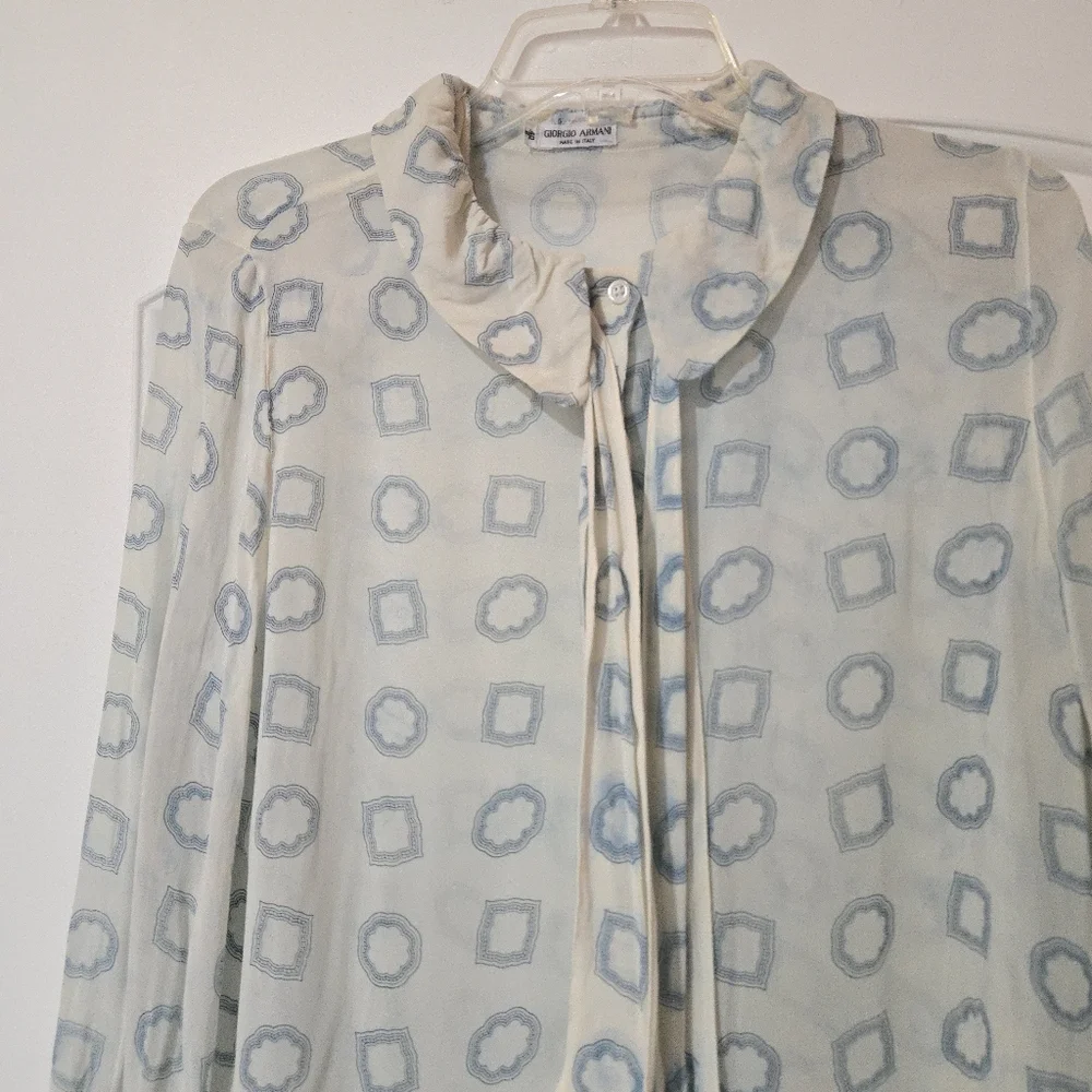 Vintage Giorgio Armani Sheer Blouse, SIZE 6 - Picture 2 of 16